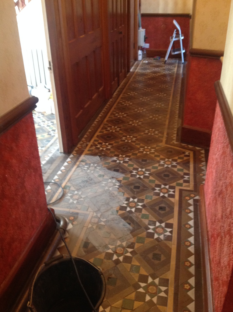 Victorian Tiled Floor Windermere During Cleaning