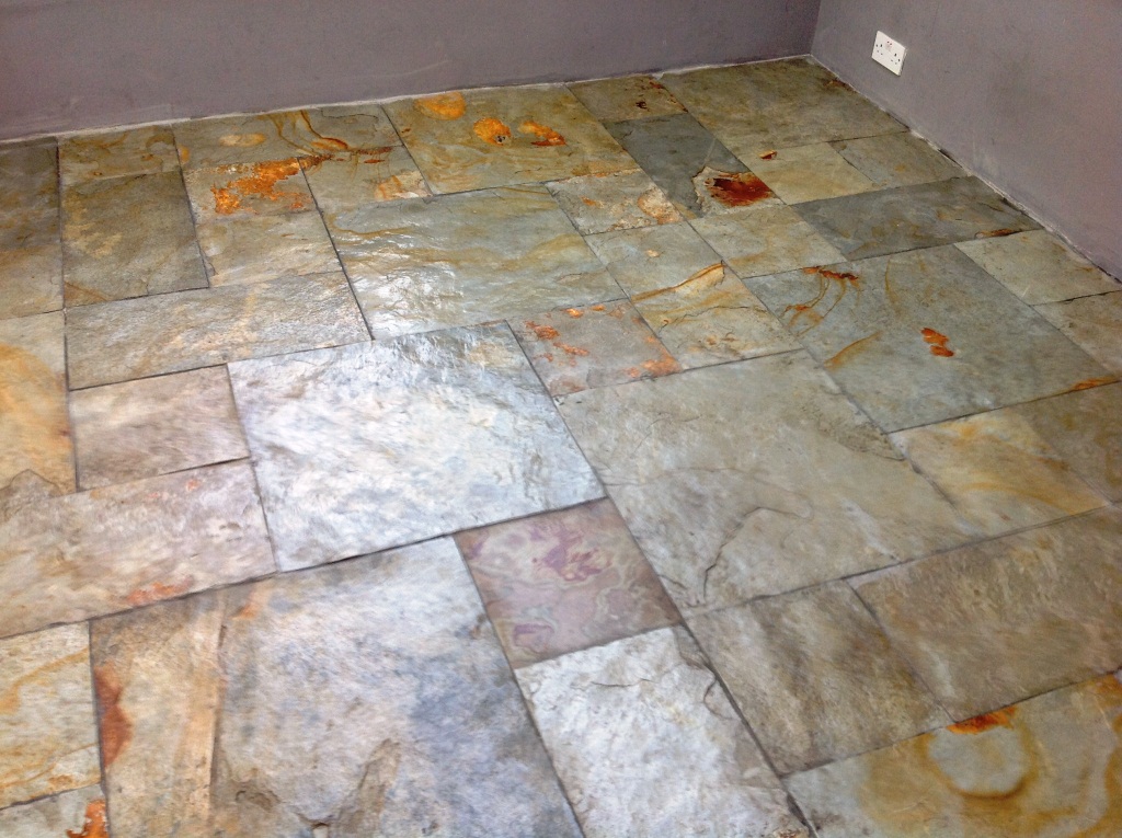 Slate Floor in Ulveston After Sealing