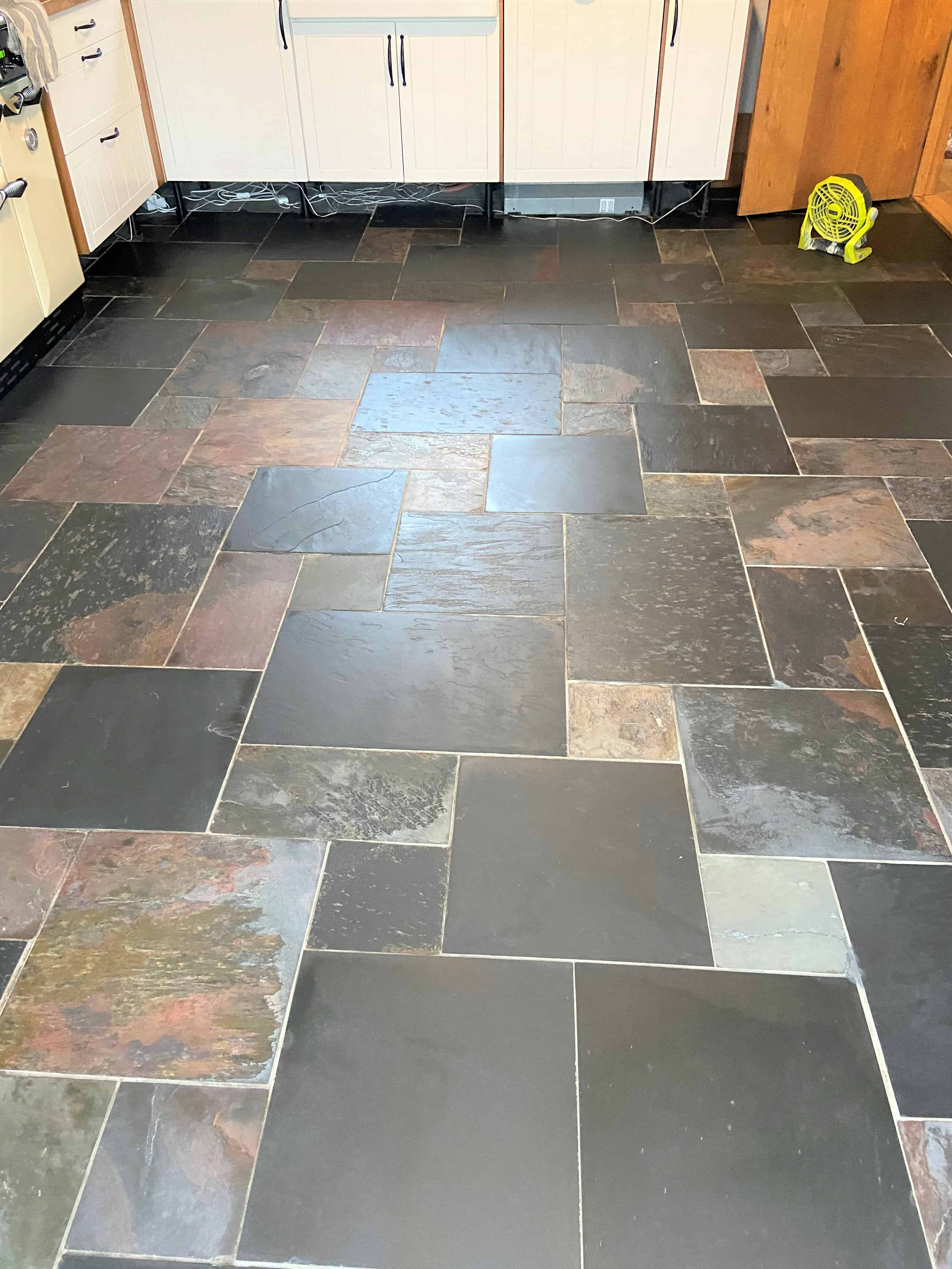 Rough Chinese Slate Floor After Cleaning Clifton Penrith