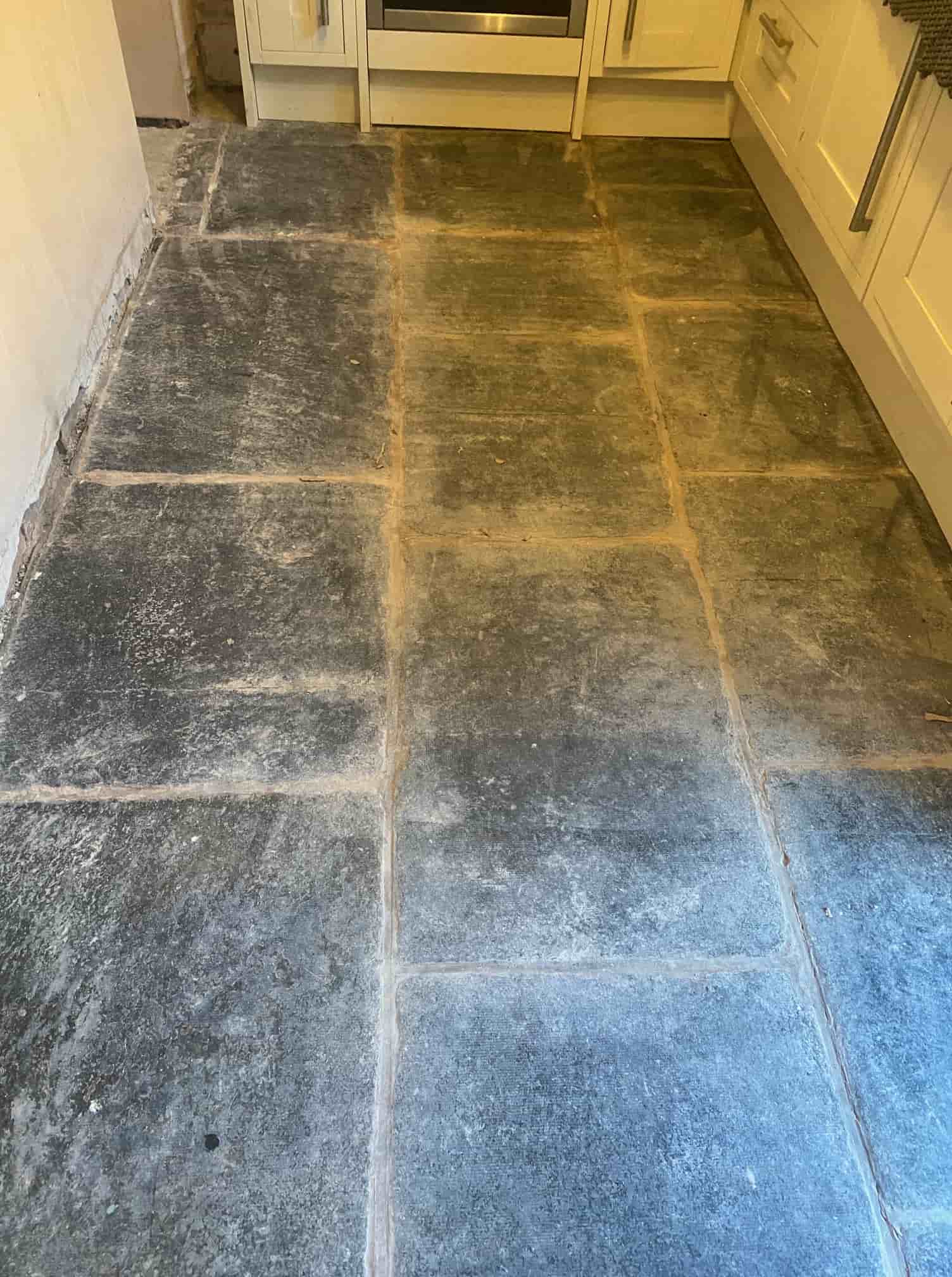 Black Slate Floor During Renovation Ullswater