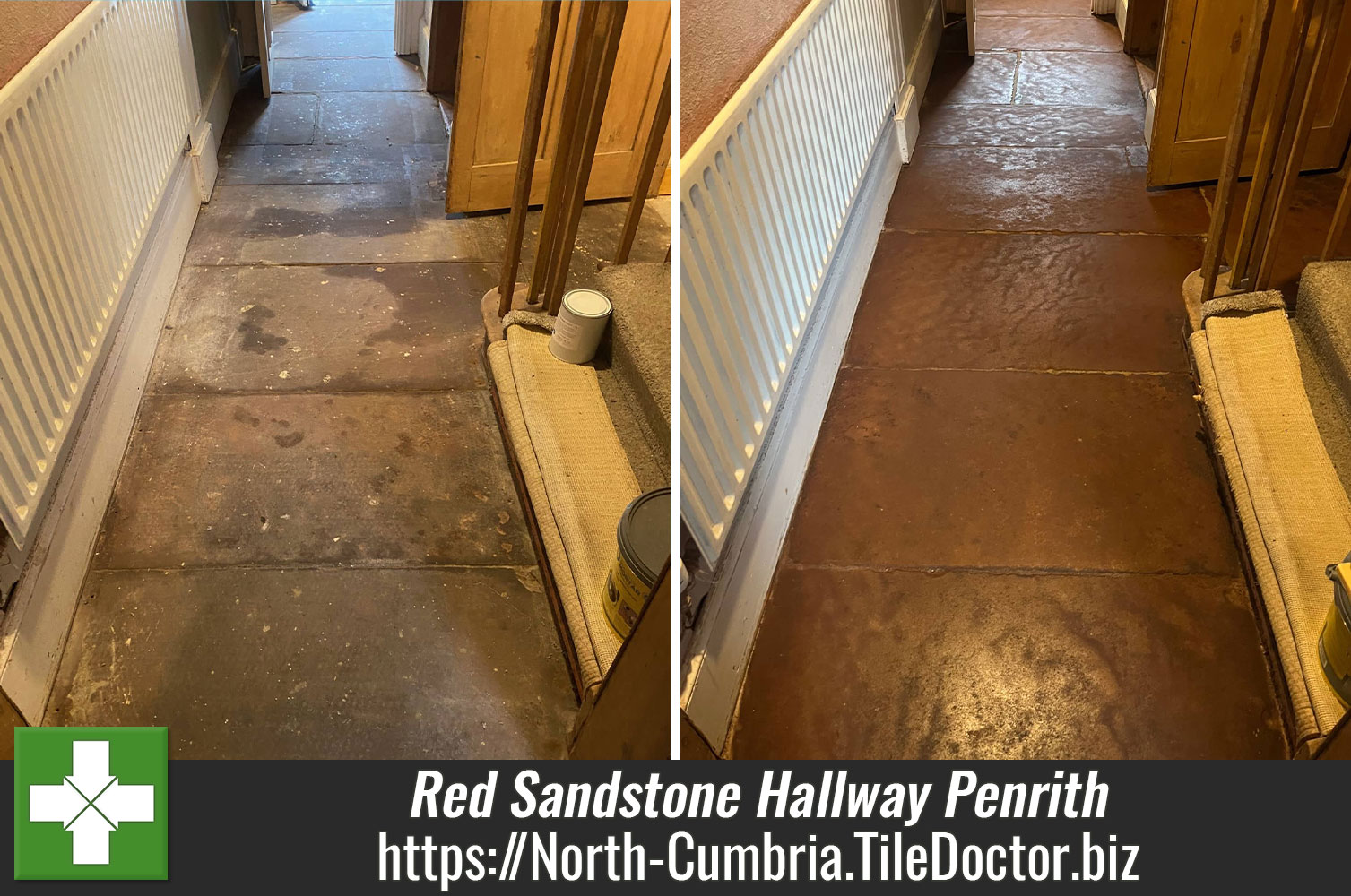 Flood Damaged Red Sandstone Hallway Renovation Penrith