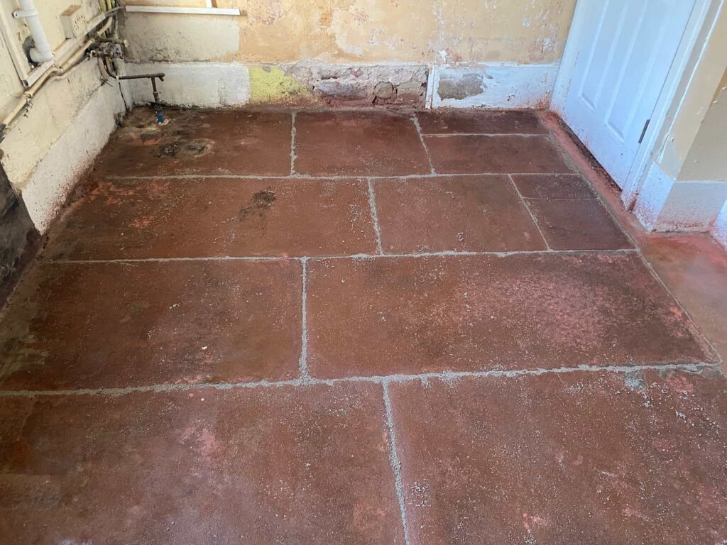 Aldous Red Sandstone Floor After Renovation Greystoke